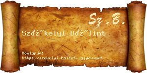 Székelyi Bálint névjegykártya