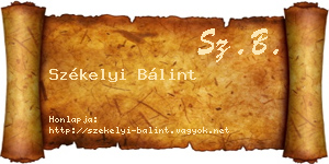 Székelyi Bálint névjegykártya